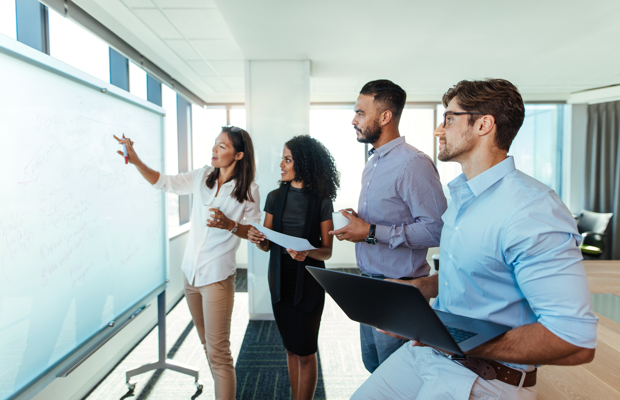 Co-op office team reviewing program outcomes